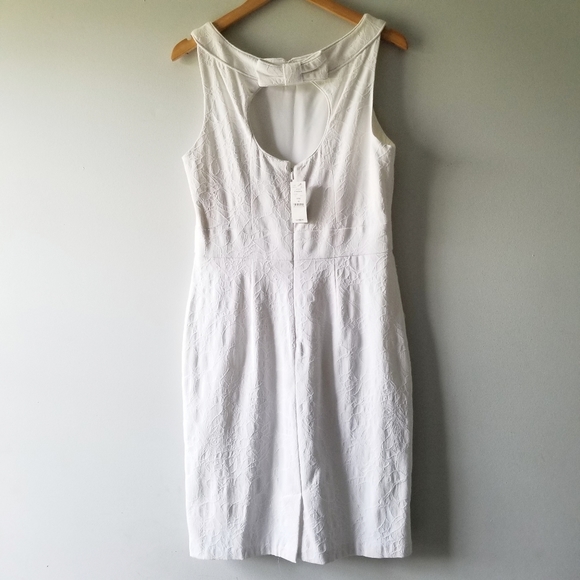WHBM White Cut Out Bow Back Sheath Dress - Picture 1 of 8